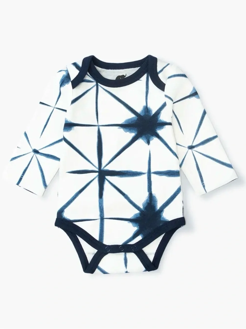 Monica + Andy Blue Shibori Long Sleeve Onesie